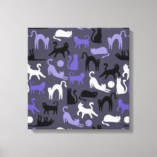 Adorable Yoga Cute Cat Poses キャンバスプリント (正面)