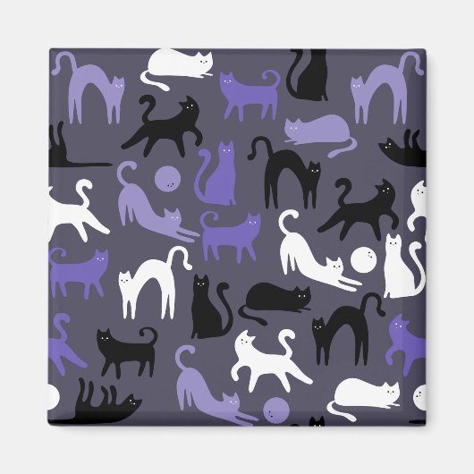 Adorable Yoga Cute Cat Poses マグネット (正面)