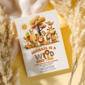 Adorable ZOO Animals WILD ONE Safari 1st Birthday  招待状
