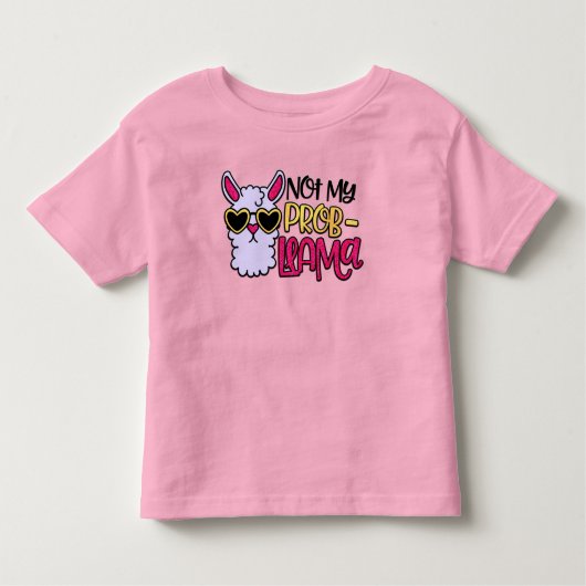 Adorables Laama Love Not My Probllama T-Shirt トドラーTシャツ (正面)