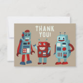 Adorables robots rétro pour enfants, carte plate サンキューカード (正面)