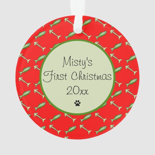 Adoranleの子猫猫の写真および名前 オーナメント (裏面)