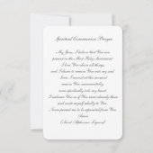 Adoration, Act of Spiritual Communion, Prayer Card 招待状 (裏面)