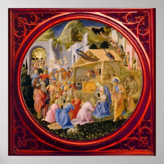 ADORATION OF MAGI Fra Angelico,Christmas ポスター (正面)