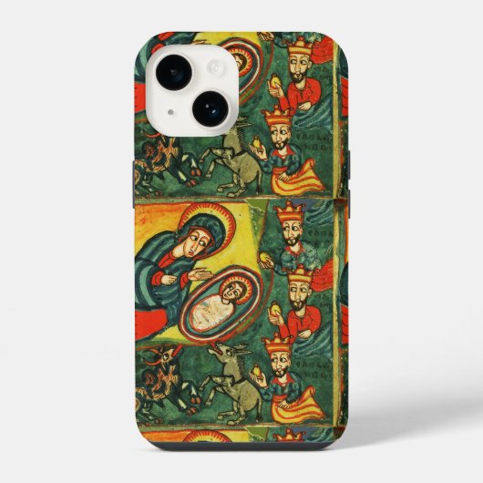 ADORATION OF MAGI ,PRIMITIVE NATIVITY クリスマス iPhoneケース (裏面)