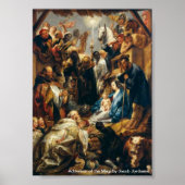Adoration of the Magi by Jordaens ポスター (正面)