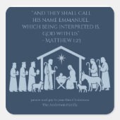 Adoration of the Nativity Sticker – Manger Scene スクエアシール (正面)