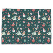Adorbale Snowman Christmas Pattern ラージペーパーバッグ (裏面)