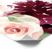 Adoreウェルカムシックフローラス結婚クリプトのサイン ポスター (角)