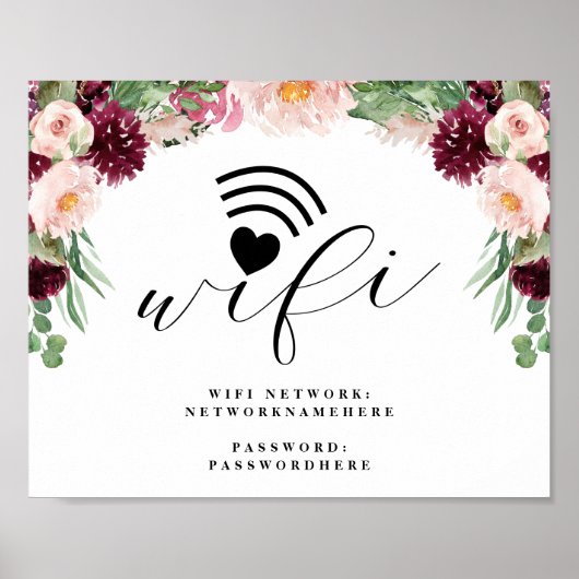 AdoreフローラWifiネットワークとパスワ結婚ードの署名 ポスター (正面)