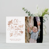 Adore Him写真クリスマスバラ金ゴールド 箔シーズンカード (立ち正面)