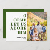 Adore Him緑と白の宗教モダン写真 シーズンカード (正面/裏面)