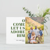 Adore Him緑と白の宗教モダン写真 シーズンカード (スタンド正面)