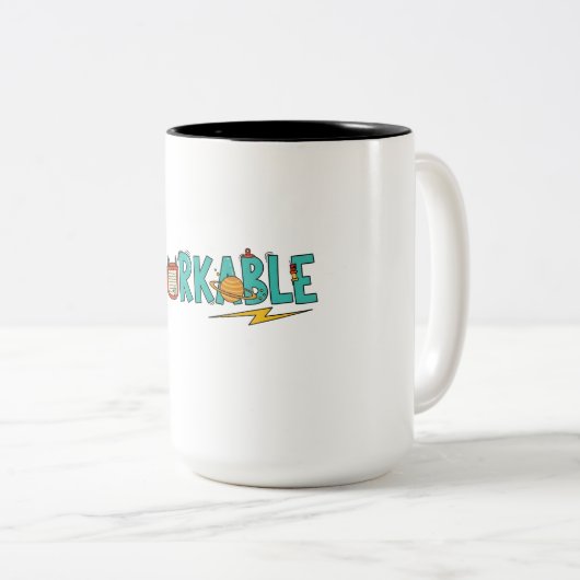 "Adorkable" Mug - The Perfect Cup for Nerds, Geeks ツートーンマグカップ (正面右)