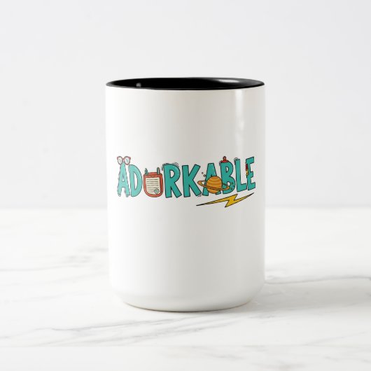 "Adorkable" Mug - The Perfect Cup for Nerds, Geeks ツートーンマグカップ (中央)