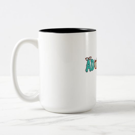 "Adorkable" Mug - The Perfect Cup for Nerds, Geeks ツートーンマグカップ (左)