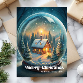 Adorned Christmas ball classic holly berries card シーズンカード