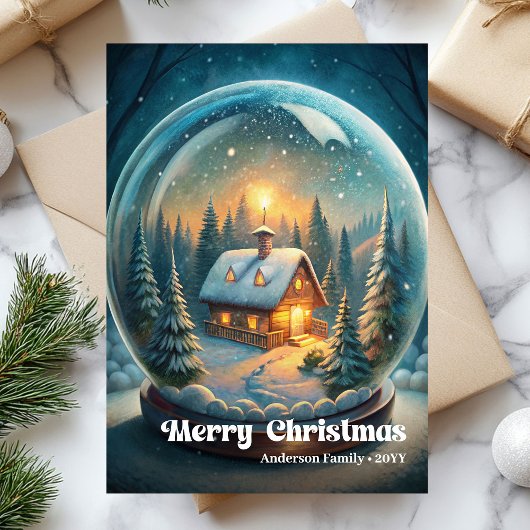 Adorned Christmas ball classic holly berries card シーズンカード