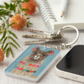 Adorned Llama – ブラウン キーホルダー (正面右)