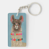 Adorned Llama – ブラウン キーホルダー (裏面)