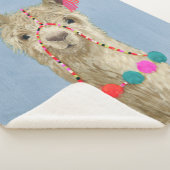 Adorned Llama – ベージュ シェルパブランケット (3/4)