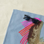 Adorned Llama – ベージュ ビーチタオル (インサイチュ)