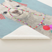 Adorned Llama – 白 シェルパブランケット (3/4)