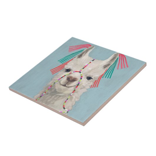 Adorned Llama – 白 タイル (側面)