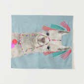 Adorned Llama – 白 タペストリー (正面(横))