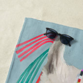 Adorned Llama – 白 ビーチタオル (インサイチュ)