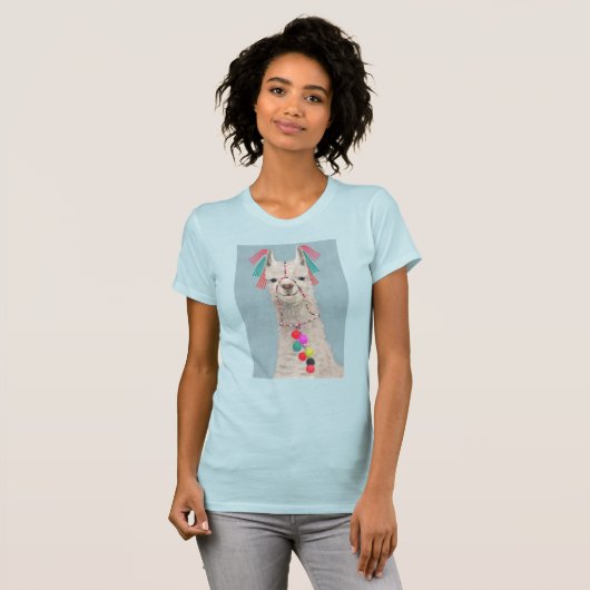 Adorned Llama – 白 Tシャツ (正面フル)
