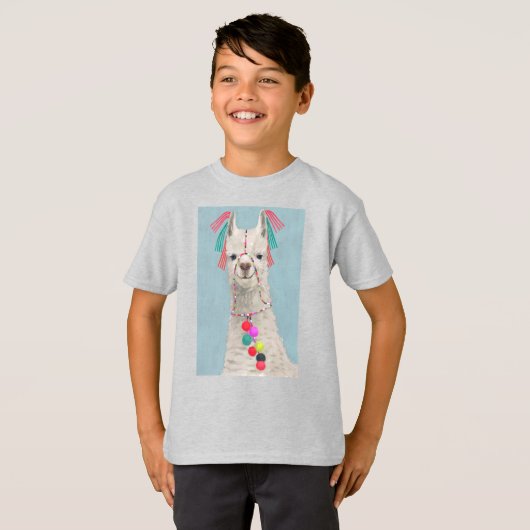 Adorned Llama – 白 Tシャツ (正面フル)