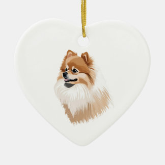 Adorno cerámico perro Pomerania セラミックオーナメント
