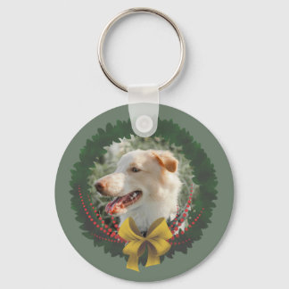 Adorno con corona navideña para mascota キーホルダー