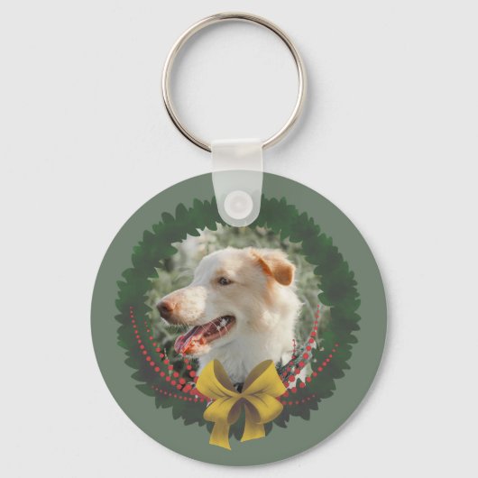 Adorno con corona navideña para mascota キーホルダー (正面)