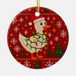 Adorno de cerámica Funny Christmas Goose Ornament  セラミックオーナメント