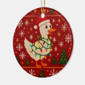 Adorno de cerámica Funny Christmas Goose Ornament  セラミックオーナメント (左)