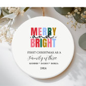 Adorno navideño de familia de tres セラミックオーナメント