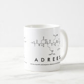 Adreesペプチド名mug コーヒーマグカップ (正面右)
