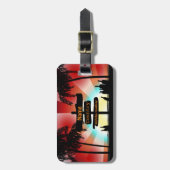 Adres label - Summer Style Beach - Palmbomen ラゲッジタグ (正面縦)