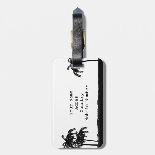Adres label - Summer Style Beach - Palmbomen ラゲッジタグ (裏面縦)