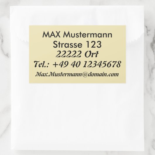 Adressaufkleber vorlage 長方形シール (バッグ)