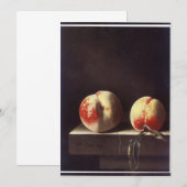 Adriaen Coorte - 2つの桃 招待状 (正面/裏面)