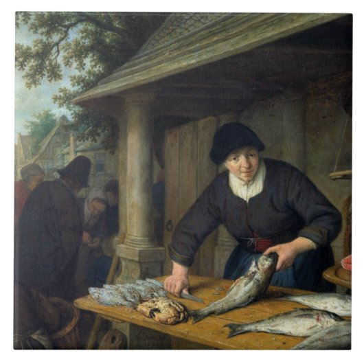 Adriaen van Ostade - The Fishwife タイル (正面)