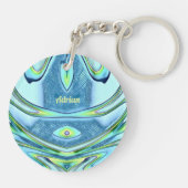 ADRIAN ~ グリーン イエロー ブルー 丸型 アクリル ~ キーホルダー (裏面)