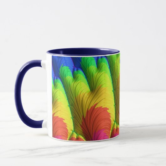 ADRIAN ~ 3D Fractal ~ Pink, Yellow Red and Blue  マグカップ (左)