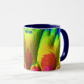 ADRIAN ~ 3D Fractal ~ Pink, Yellow Red and Blue  マグカップ (正面右)