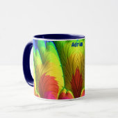 ADRIAN ~ 3D Fractal ~ Pink, Yellow Red and Blue  マグカップ (正面左)