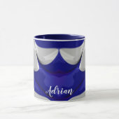 ADRIAN ~ GLOSSY 3D Glossy Blue White ~ Mug マグカップ (中央)
