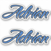 Adrian Name blue Aufkleber Sticker Stickerset シール (正面)